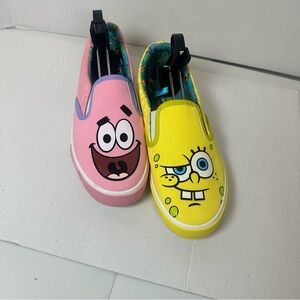 SpongeBob Squarepants & Patrick Slip On Canvas Shoes Men Sz 8 Women Sz 10 Pink